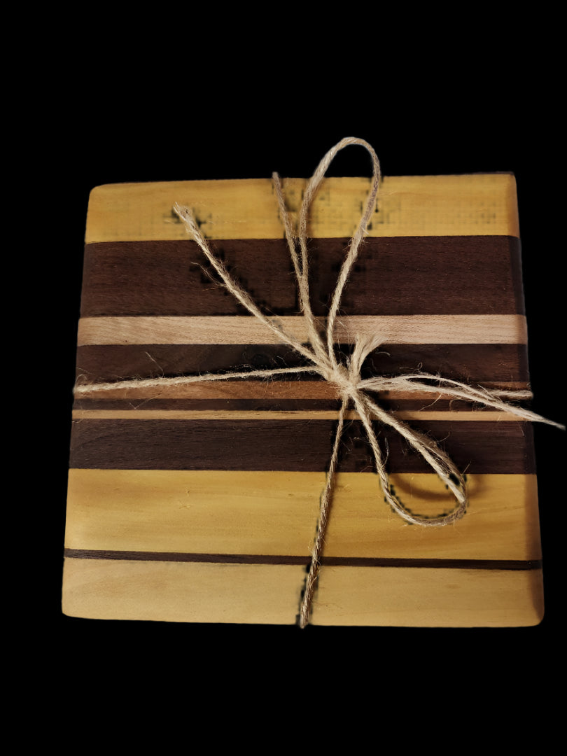 Handcrafted Walnut, Yellowheart, Maple & Cherry Mini Cutting Board | Small Chopping Block