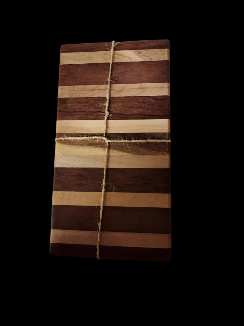 Handcrafted Walnut, Bubinga & Maple Mini Cutting Board | Small Chopping Block