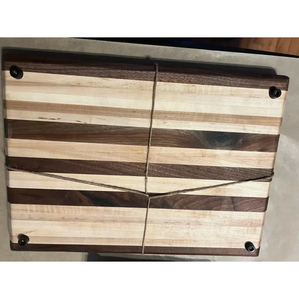 Handcrafted Black Walnut and Maple Butcher Block with Peg Feet - 16x12x1.5 Inches (SB-3743) - Stewarts Blocks and Boards